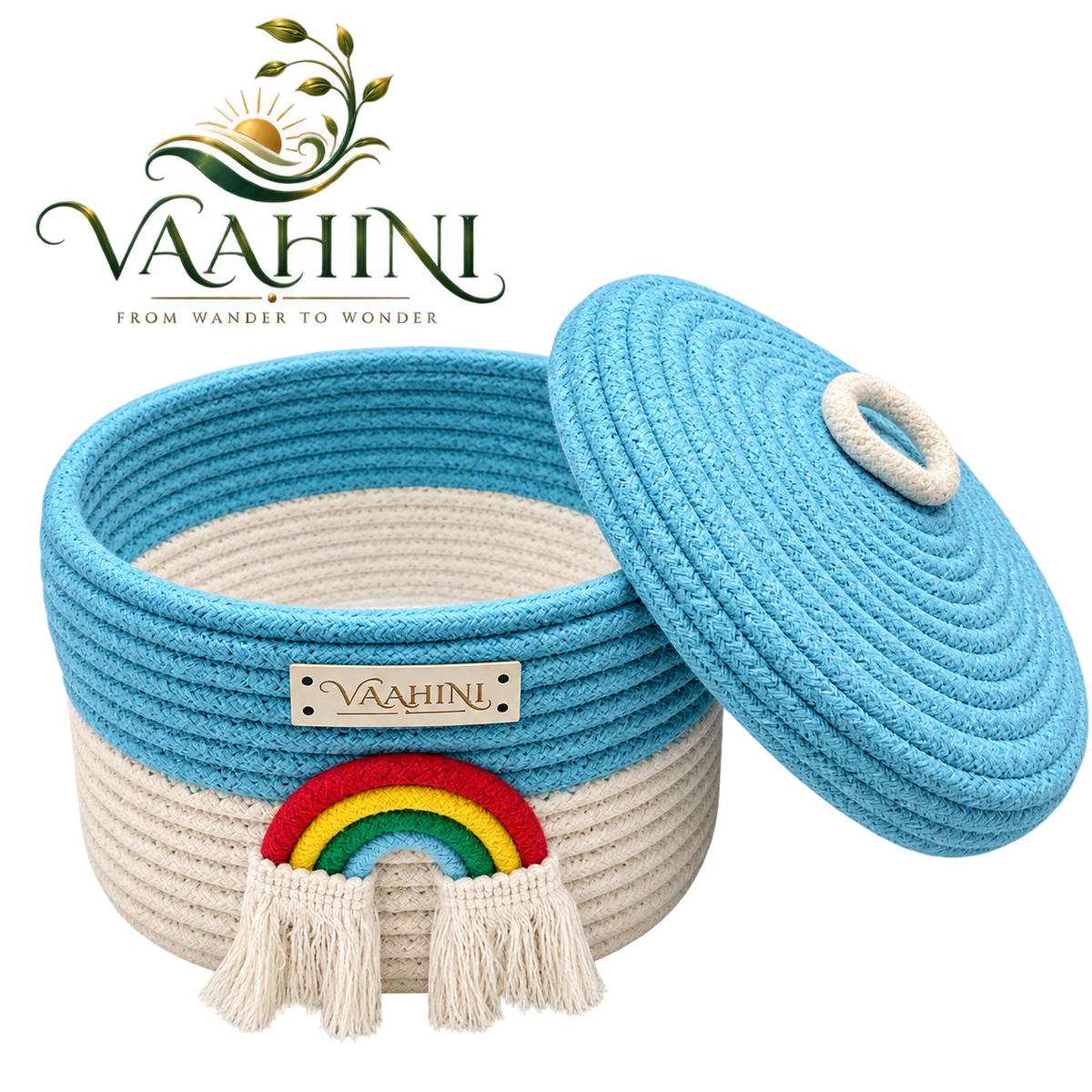 Vaahini Cotton Rope Rainbow Basket - Product Info