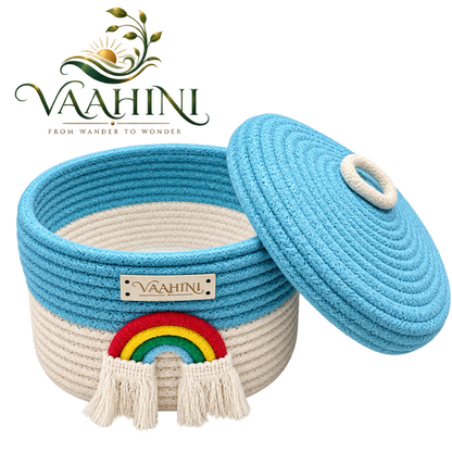 Vaahini Cotton Rope Rainbow Basket - Product Info