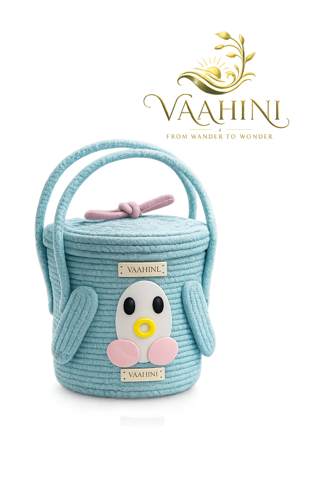 Vaahini Cotton Rope Penguin Aqua Basket - Lifestyle
