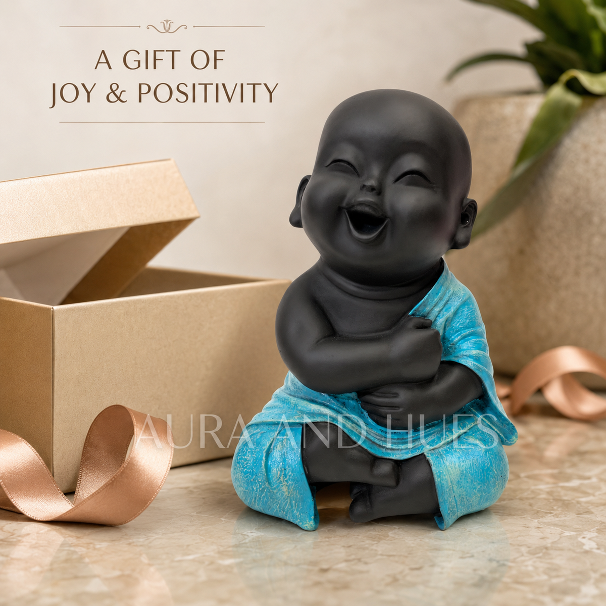 Hands Folded Home Decor Doll - Blue & Black