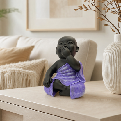 One Hand On Mouth Home Decor Doll - Purple & Black