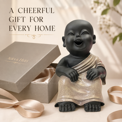 Thinking Pose Home Decor Doll - Beige & Black