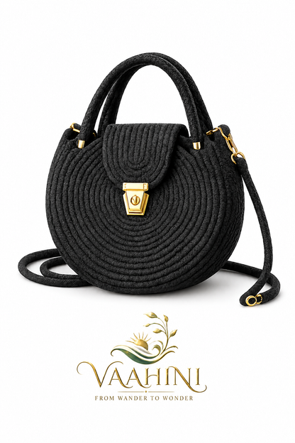 Vaahini Cotton Rope Round Sling Bag - Multiple angles