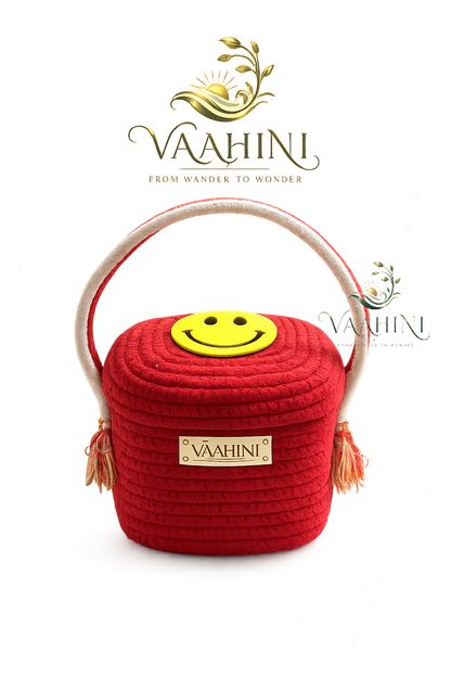 Vaahini Cotton Rope Smiley Gift Basket - Multiple Views