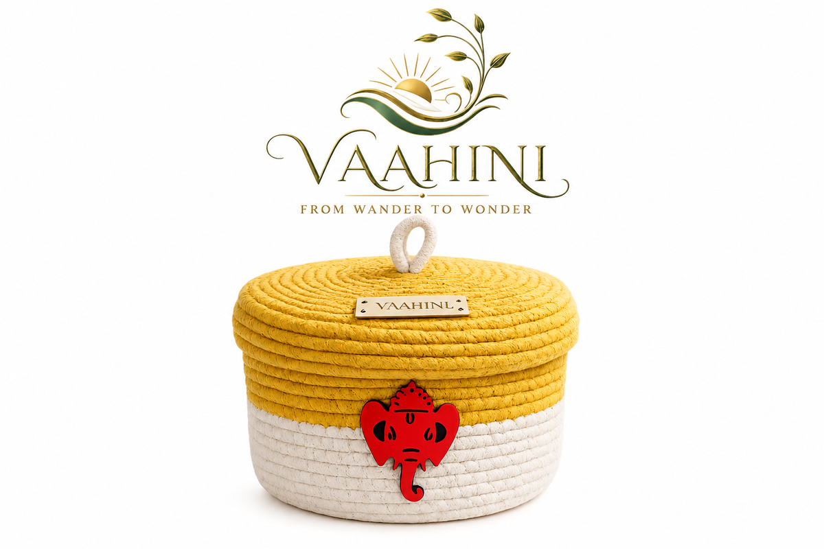 Vaahini Ganpati Cotton Rope Basket - Main Product Image