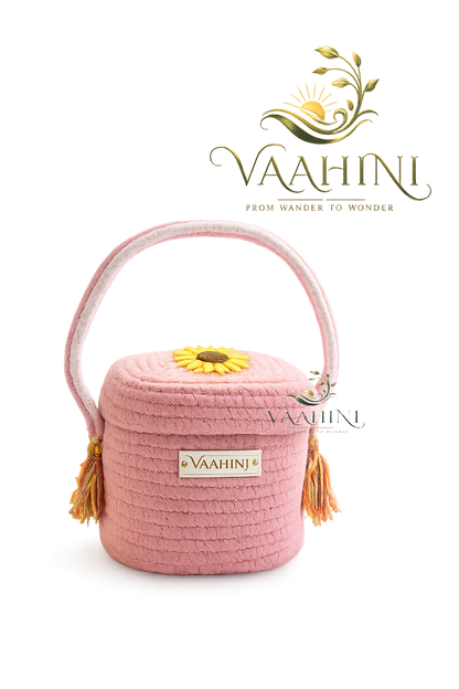 Vaahini cotton rope gift basket dimensions and features