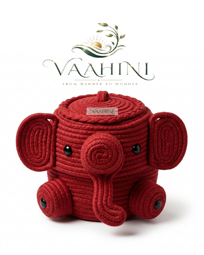 Cotton Rope Elephant Basket - multiple angles