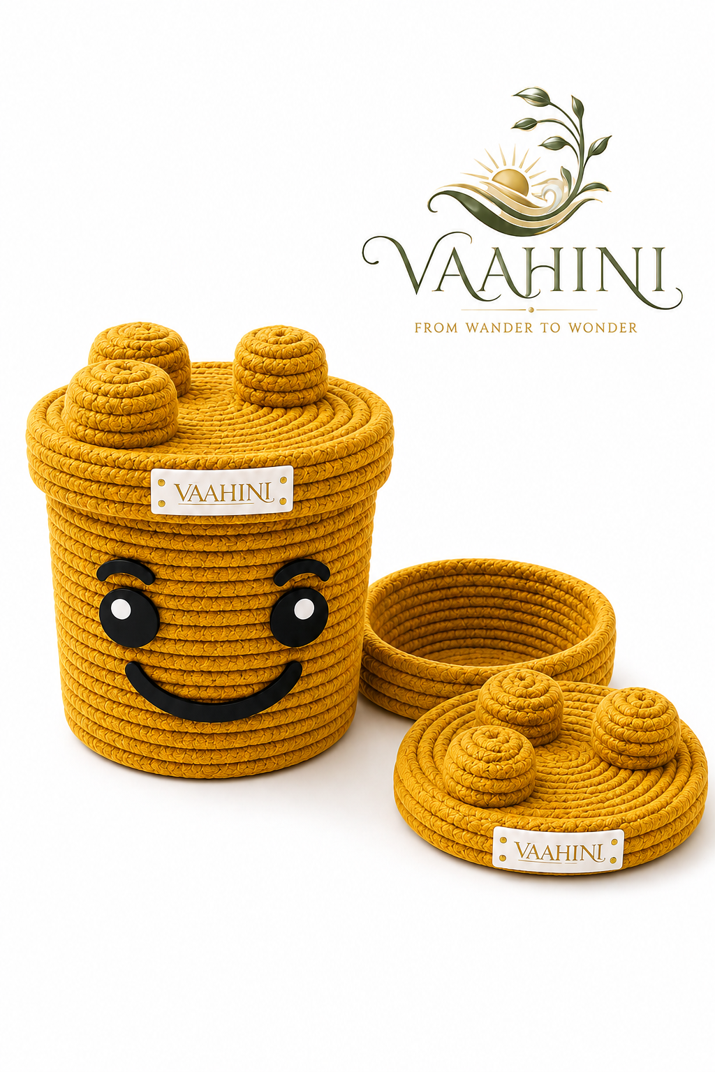 Vaahini Cotton Rope Smiley Basket - Product Specifications