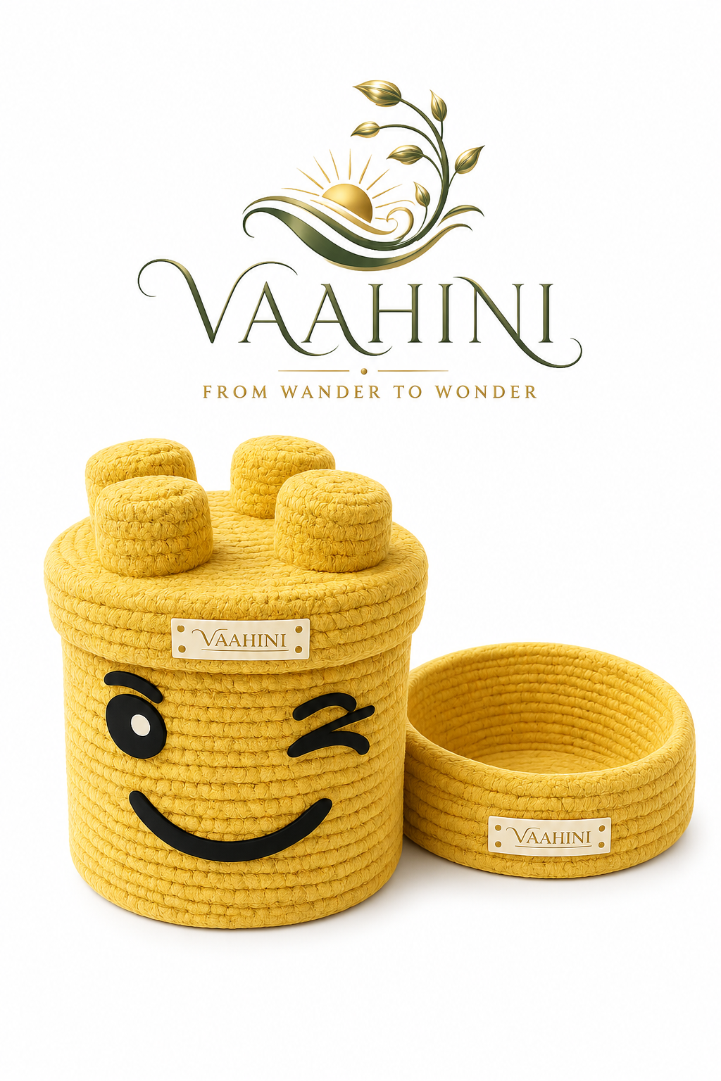 Vaahini Smiley Basket - Side View