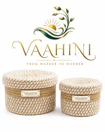 Vaahini Cotton Rope Basket Combo with logo