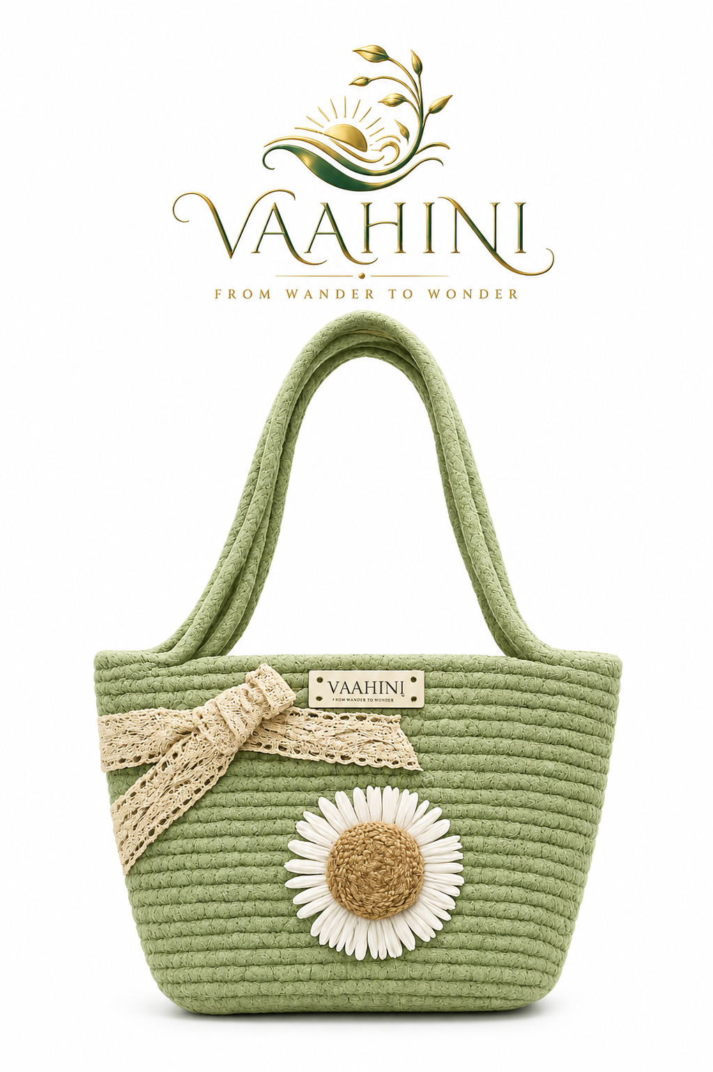 Vaahini Cotton Rope Daisy Handbag - Multiple views