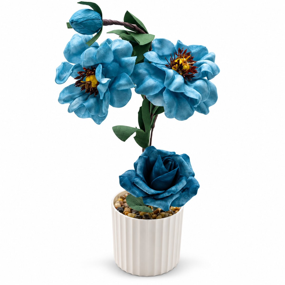 Plant Flowers with Pastic Base