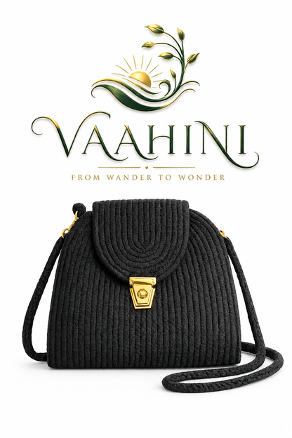 Vaahini Cotton Rope Round Sling Bag - Front View