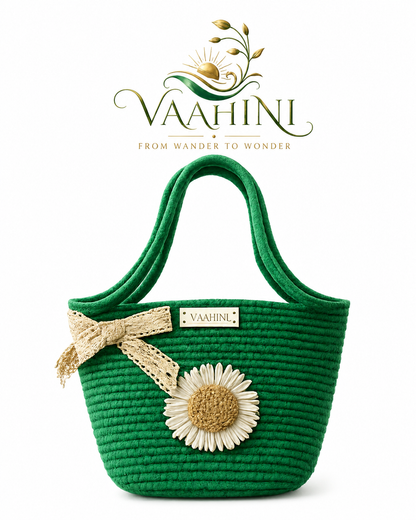 Vaahini Cotton Rope Daisy Handbag - Gift Box Presentation