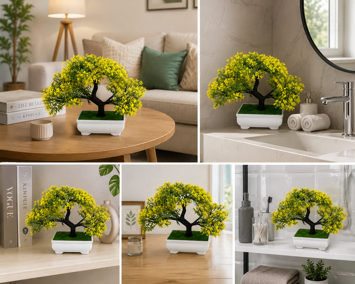 Artificial Purple Bonsai Plant for Home & Office Décor | Premium Decorative Tabletop Plant