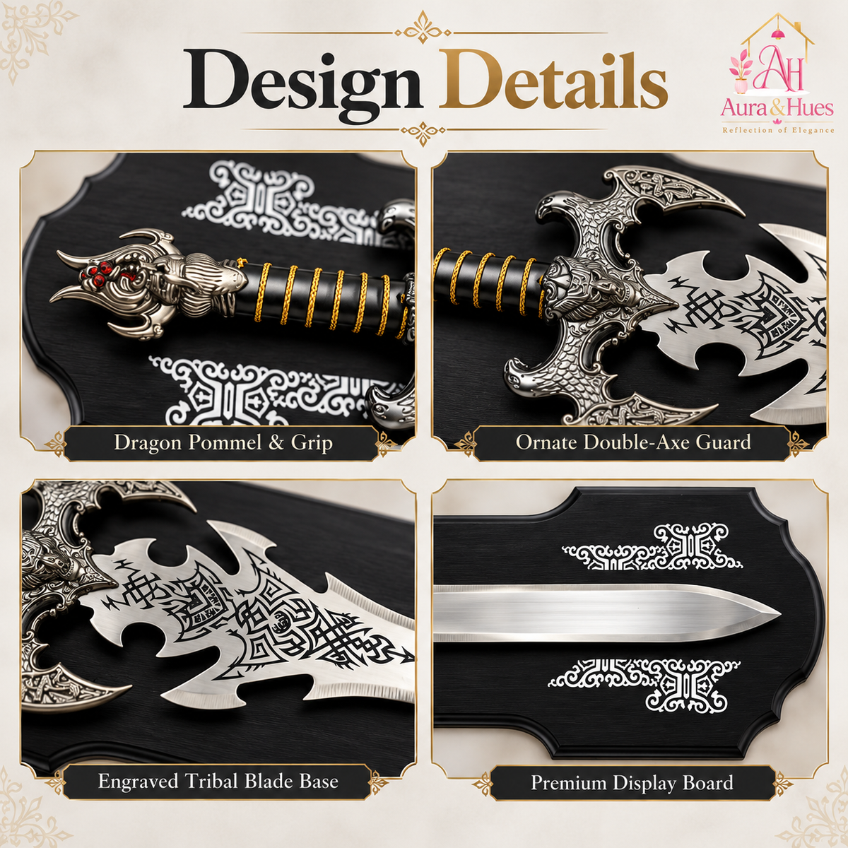 Swords - Fantasy Demon Sword with Wall Hanging Board