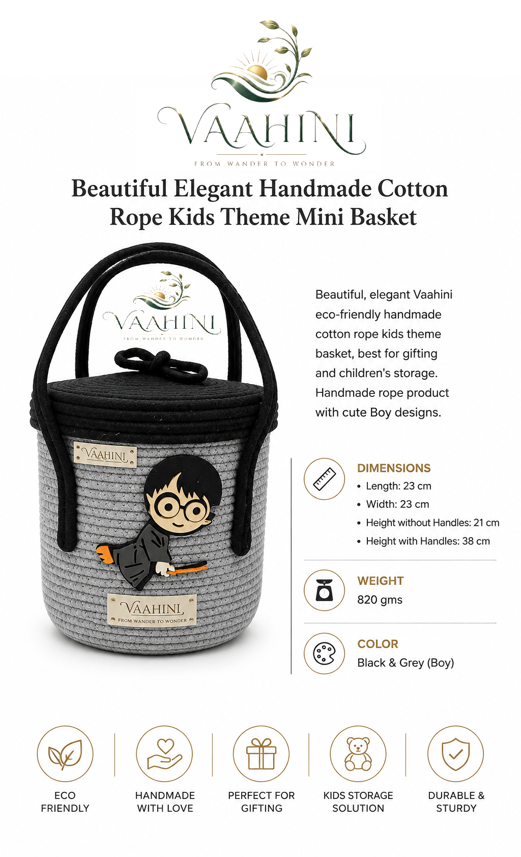 Vaahini Cotton Rope Kids Basket - Gifting occasion