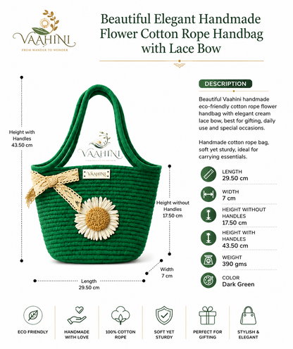 Vaahini Cotton Rope Daisy Handbag - Brand Hero Shot