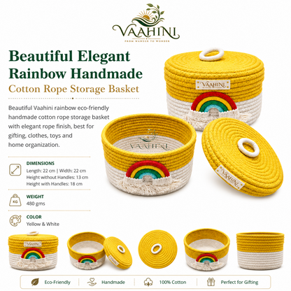 Vaahini Rainbow Cotton Rope Basket - Gifting occasion