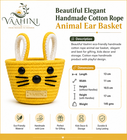 Vaahini Cotton Rope Cat Basket - All Colours
