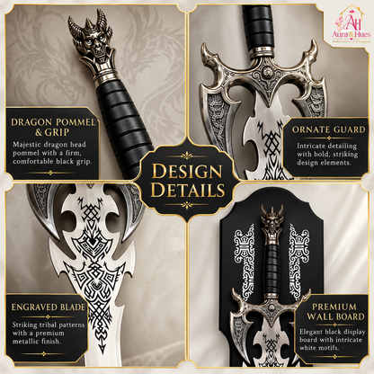 Swords - Fantasy Dragon Head Sword with Wall Hanging Board