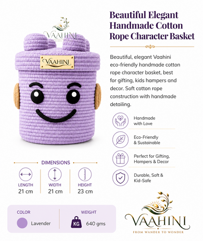 Vaahini Cotton Rope Smiley Basket - perfect gift and smart storage