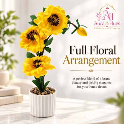 Plant Flowers with Pastic Base
