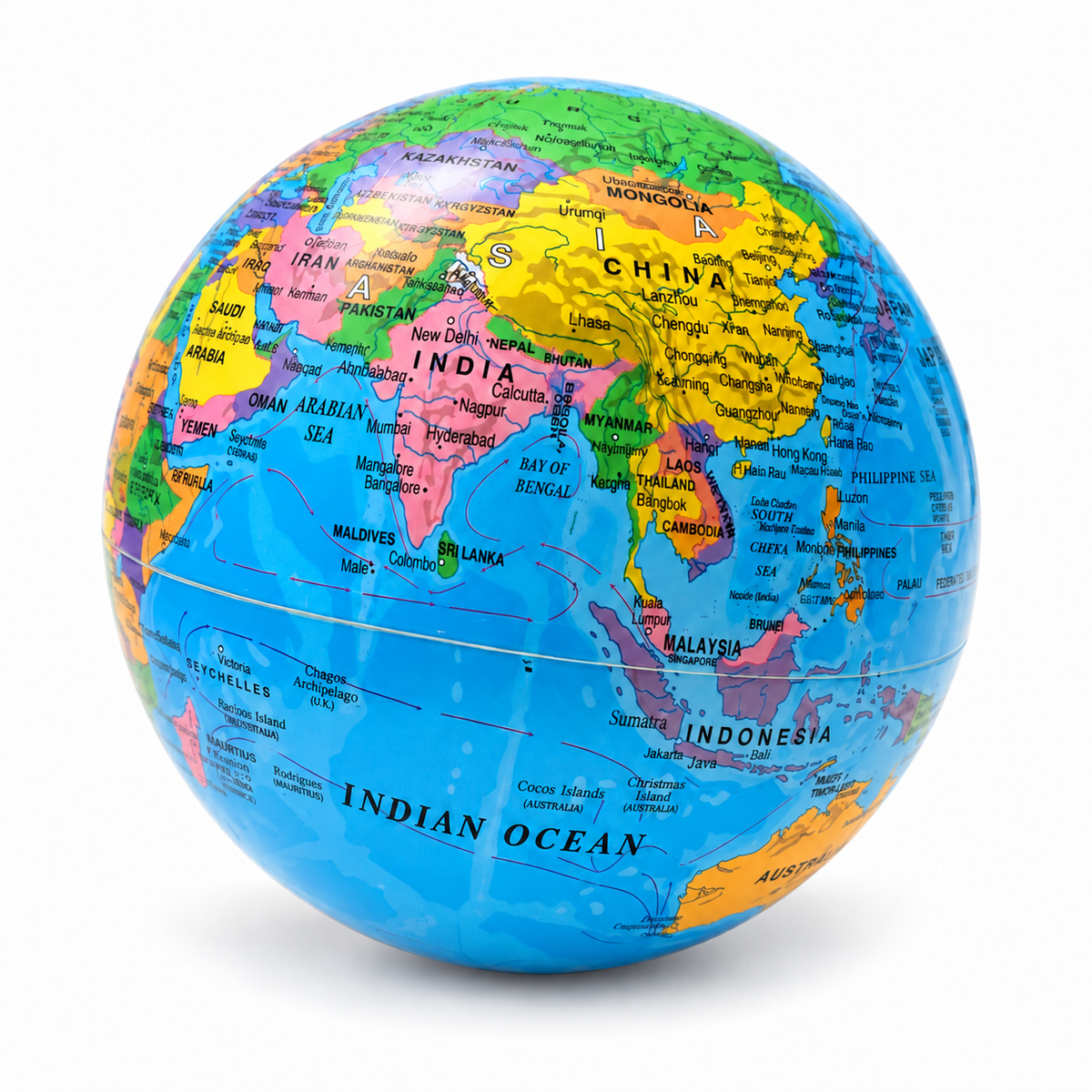 Aura & Hues 6-Inch Revolving World Globe with Sturdy Stand - Blue & Gold Desktop Antique Decor