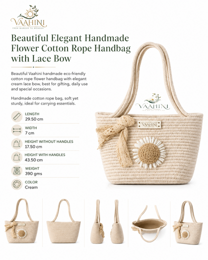 Vaahini Cotton Rope Daisy Handbag - Product Specifications
