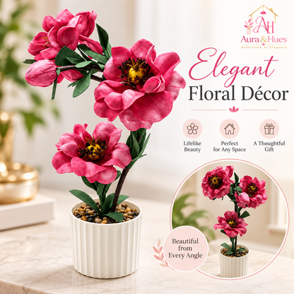 Plant Flowers with Pastic Base