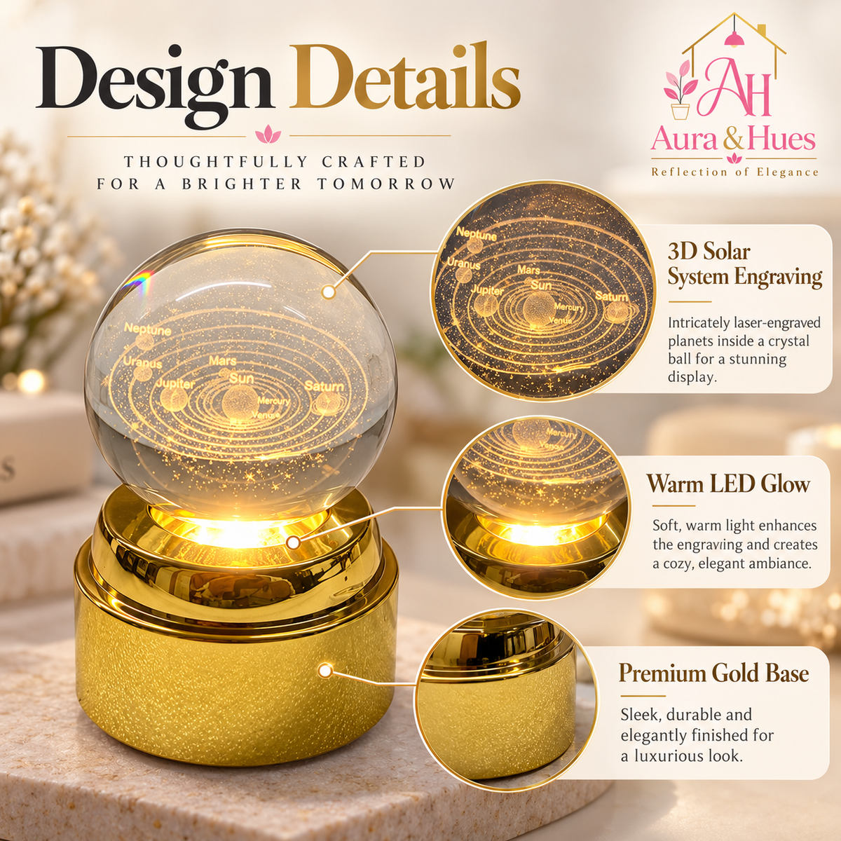 Crystal Ball Lamp(solar system)