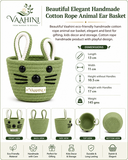 Vaahini Cotton Rope Cat Basket - Gift box presentation