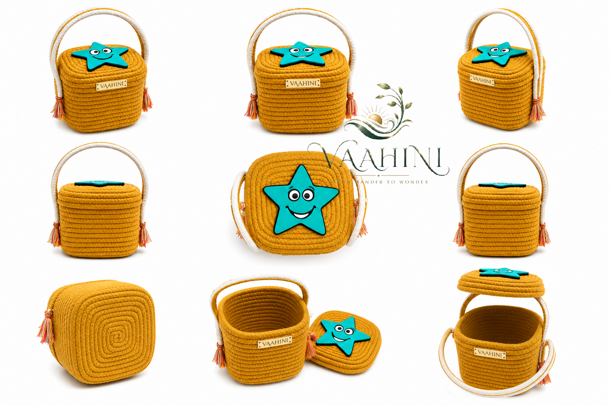 Vaahini Cotton Rope Gift Basket in gift box with card