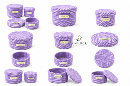 Vaahini Cotton Rope Basket Combo - Multiple Angles