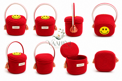 Vaahini Cotton Rope Smiley Gift Basket - Gift Presentation
