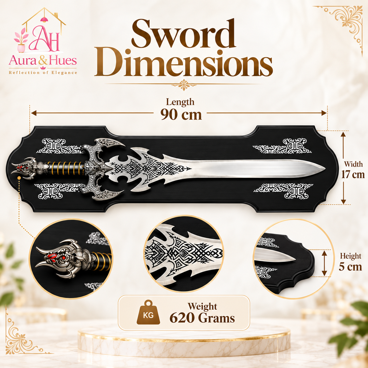Swords - Fantasy Demon Sword with Wall Hanging Board