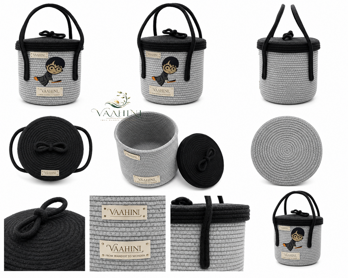 Vaahini Cotton Rope Kids Basket - Multiple angles