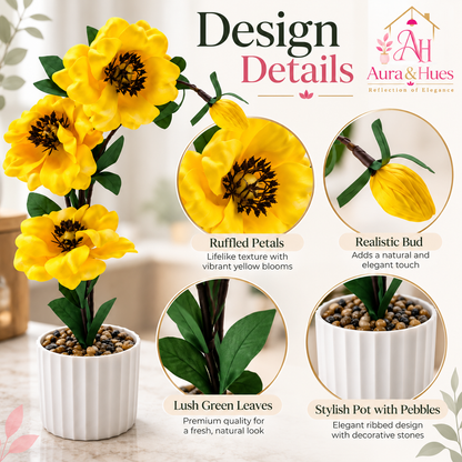 Plant Flowers with Pastic Base