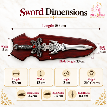 Swords - Fantasy Dragon Guard Red Diamond Sword with Wall Hanging Board