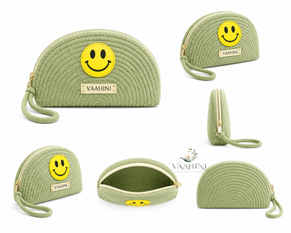Vaahini Cotton Rope Smiley Coin Pouch - Side view