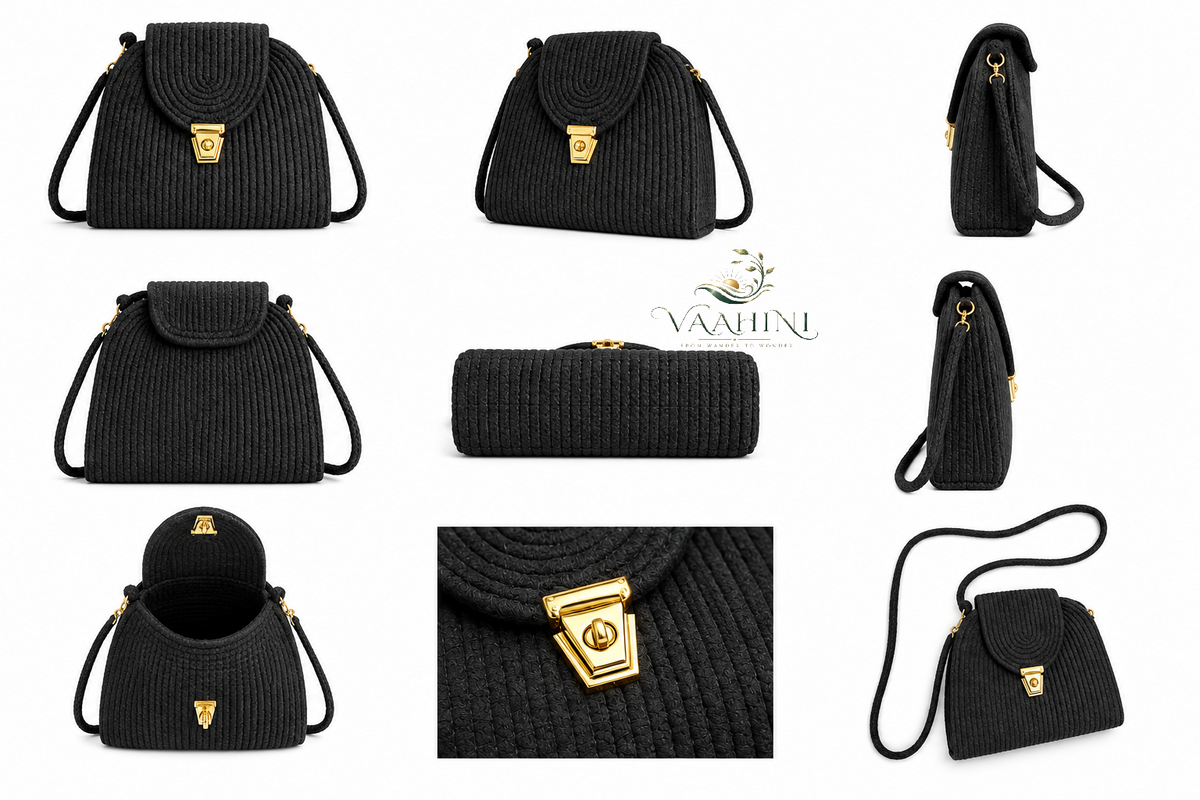 Vaahini Cotton Rope Round Sling Bag - Product Info