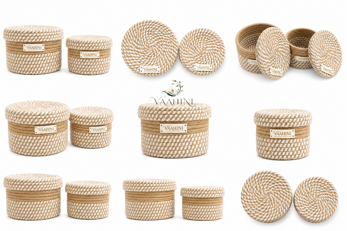 Vaahini Cotton Rope Basket Combo - Dimensions