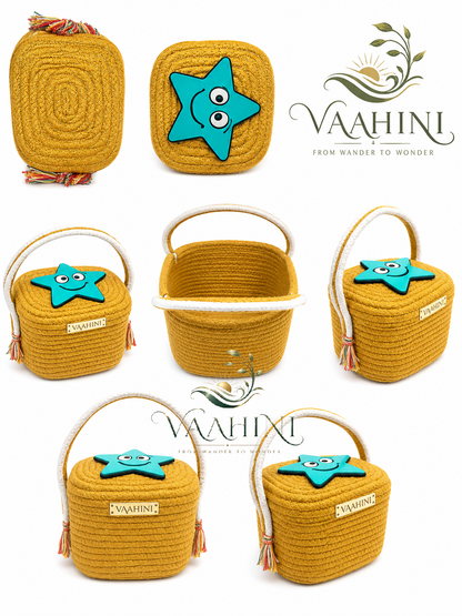 Vaahini Cotton Rope Gift Basket multiple angles
