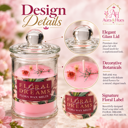 Candles Rose & Violet in Jar 2 pcs set