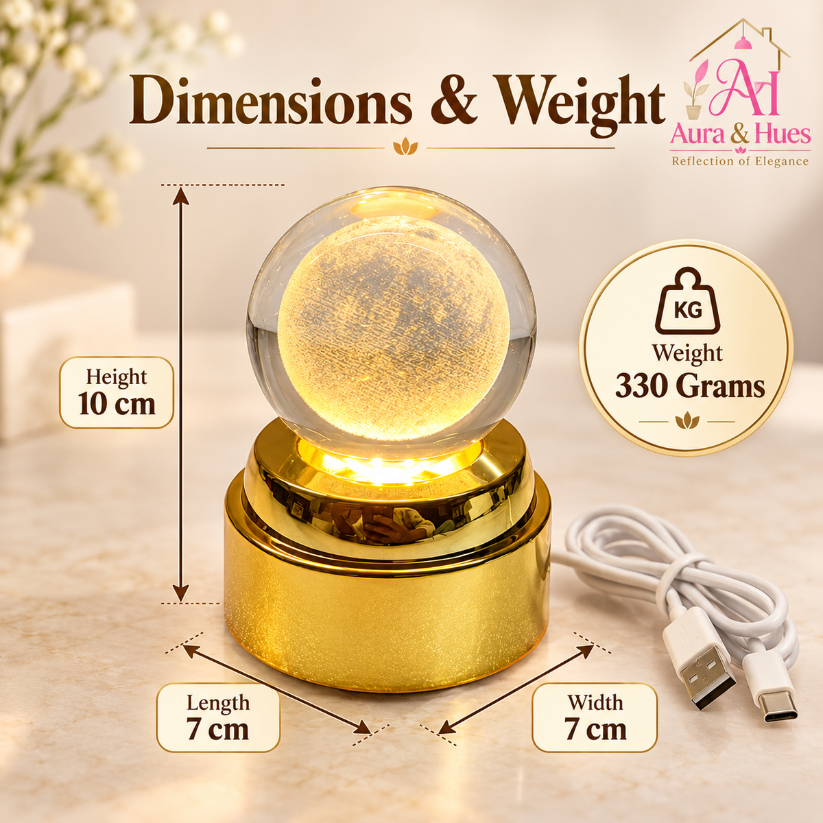 Crystal Ball Lamp(moon)