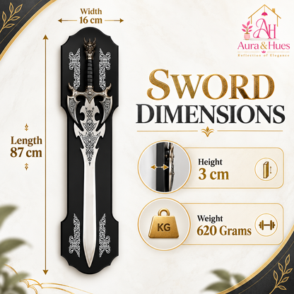 Swords - Fantasy Dragon Head Sword with Wall Hanging Board