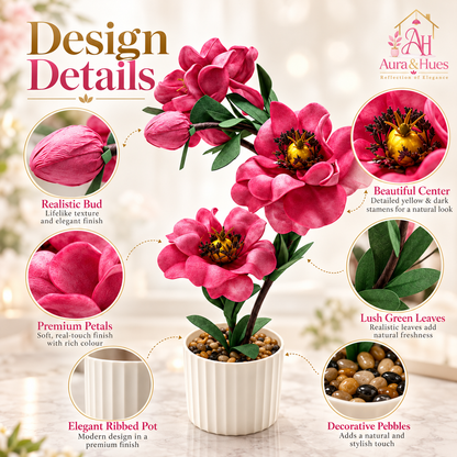 Plant Flowers with Pastic Base