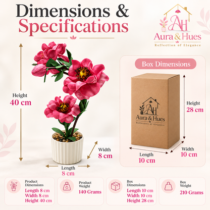 Plant Flowers with Pastic Base