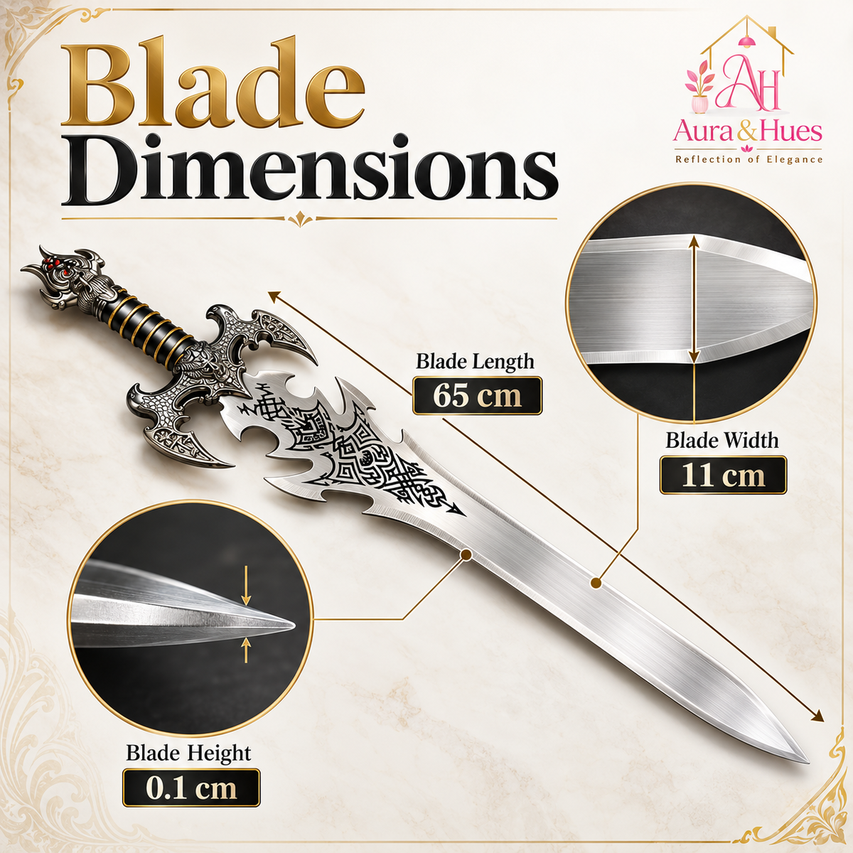 Swords - Fantasy Demon Sword with Wall Hanging Board