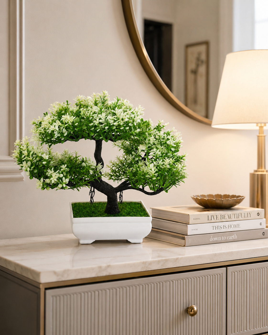 Artificial Purple Bonsai Plant for Home & Office Décor | Premium Decorative Tabletop Plant
